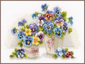 Vervaco Cross Stitch Kit - Pretty pansies