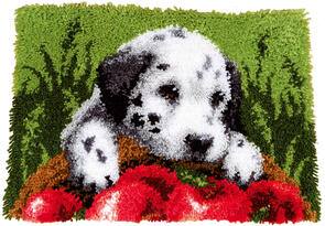 Vervaco Latch Hook Rug Kit Dalmatian with apples