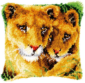 Vervaco Latch Hook Kit - Lioness and cub
