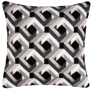Vervaco Long Stitch Cushion Kit - Black & white