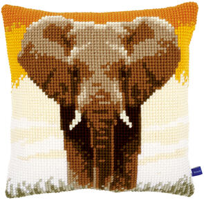 Vervaco Cross Stitch Cushion Kit - Elephant in the savanna I