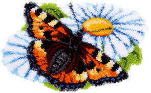 Vervaco Latch Hook Kit - Butterfly on daisy