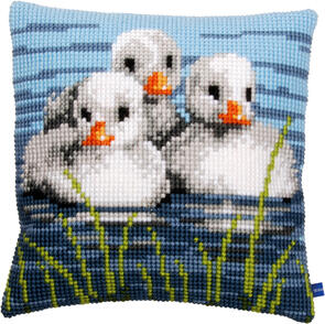 Vervaco Cross Stitch Cushion Kit - Ducklings in the water