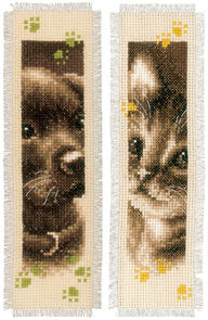 Vervaco Cross Stitch Bookmark Kit - Cat and dog set/2