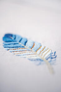 Vervaco Tablecloth Kit Blue feathers