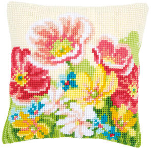 Vervaco Cross Stitch Cushion Kit - Summer flowers #2