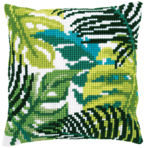 Vervaco Cross Stitch Cushion Kit Botanical Leaves