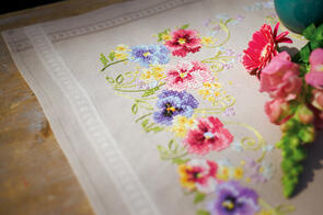 Vervaco Cross Stitch Table Runner Kit - Violets