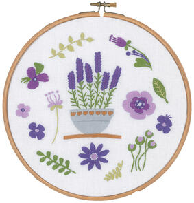 Vervaco Embroidery kit with ring Lavender