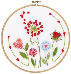 Vervaco Embroidery kit with ring Flowers
