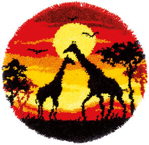 Vervaco Latch Hook Kit - Giraffes in the sunset