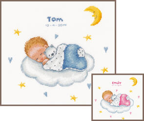 Vervaco Cross Stitch Kit - Sleeping baby on cloud