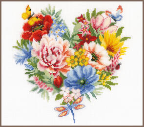 Vervaco Cross Stitch Kit - Heart of flowers