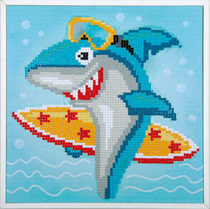 Vervaco Diamond Painting Kit Surfing shark
