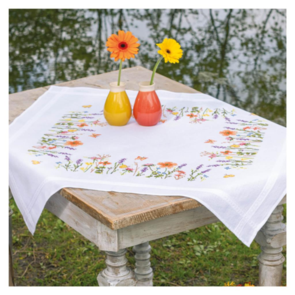 Vervaco Tablecloth Kit - Lavender and Field Flowers