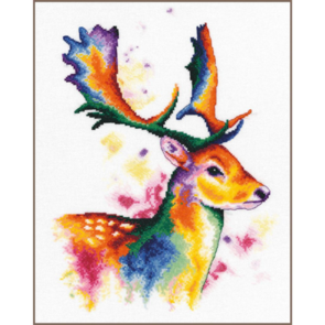 Lanarte Counted Cross Stitch Kit Deer In Rainbow Colours