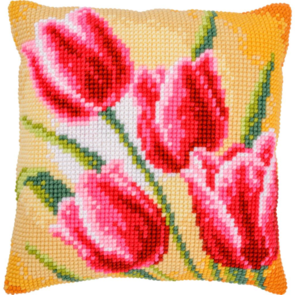 Vervaco Cross Stitch Cushion Kit Tulips
