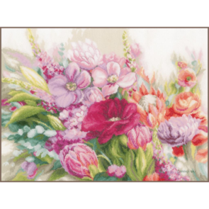 Lanarte Counted Cross Stitch Kit Bright Florals