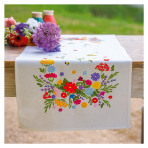 Vervaco Table Runner Kit - Colourful World of Flowers