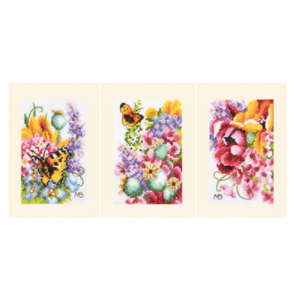 Lanarte Greeting Card Kit Flower Power Bouquet Set of 3
