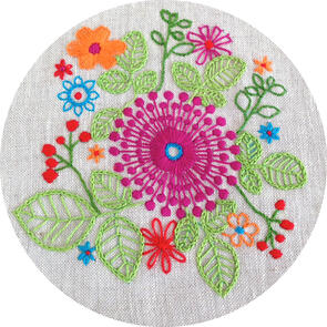 The Stitchsmith Purple Pinwheel Embroidery Kit