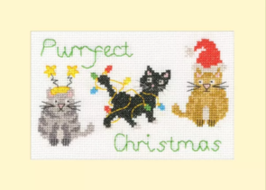 Bothy Threads Cross Stitch Christmas Card Kit - Purrfect Christmas