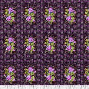 Free Spirit Anna Maria Horner Fabrics - Stitched Bouquet Eggplant