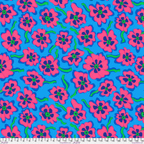 Free Spirit Kaffe Fassett Camo Flower - Blue || August 2023