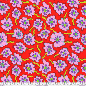 Free Spirit Kaffe Fassett Camo Flower - Red || August 2023