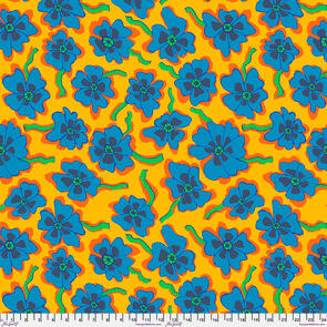 Free Spirit Kaffe Fassett Camo Flower - Yellow || August 2023