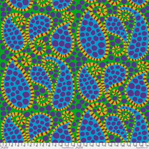 Free Spirit Kaffe Fassett Paisley Dot - Green || August 2023