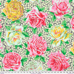 Free Spirit Kaffe Fassett - Rose Bloom - Grey - February 2026