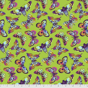 Free Spirit Tula Pink Daydreamer Butterfly Kisses - Avocado
