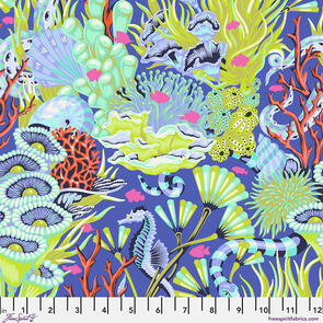 Free Spirit Tula Pink - Reef What You Sew - Marine || Floral Reef