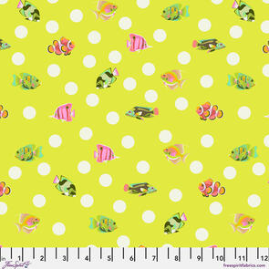 Free Spirit Tula Pink - School Crossing - Seagrass || Floral Reef