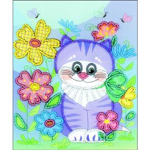 Riolis Beaded Embroidery Kit 6"X7" - Kitten