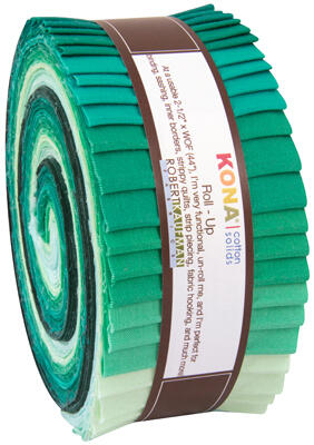 Robert Kaufman Roll Ups: Kona Cotton, Lush Lagoon palette