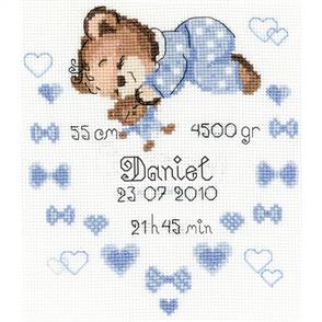 Riolis Boys Birth Sampler - Cross Stitch Kit