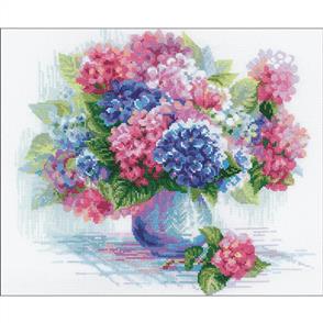 Riolis Counted Cross Stitch Kit 13.75"X11.75" - Hydrangea