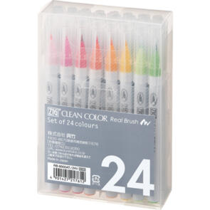 KURETAKE ZIG CLEAN COLOR Real Brush, 24 colours set