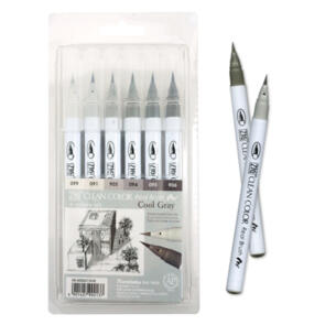 KURETAKE ZIG CLEAN COLOR Real Brush 6 colors set "Cool Gray"