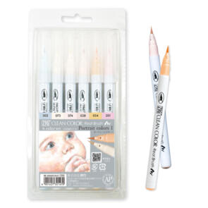 KURETAKE ZIG CLEAN COLOR Real Brush 6 colors set "Portrait colors Ⅰ"