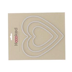 Hoooked Reused plastic frame Set of 3 Hearts ( 10cm / 15 cm / 20 cm )