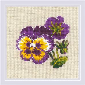 Riolis Pair of Pansies - Cross Stitch Kit
