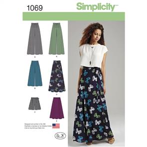 Simplicity Pattern 1069 Women's Wide Leg Trousers or Shorts & Skirts in 2 Lengths