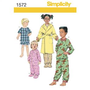 Simplicity Pattern 1572 Toddlers' and Child's Sleepwear and Robe