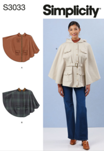 Simplicity Sewing Pattern Misses' Capes S3033