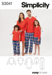 Simplicity Sewing Pattern Children's to Adults' Lounge Shorts, Pants & Tops S3041