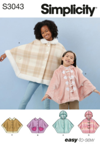 Simplicity Sewing Pattern Children's and Girls' Ponchos S3043