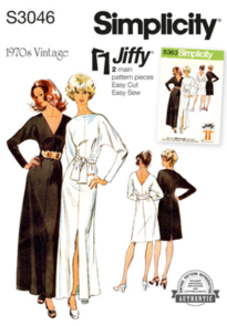 Simplicity Sewing Pattern 1970s Misses' Reversible Knit Dress Two Lengths S3046
